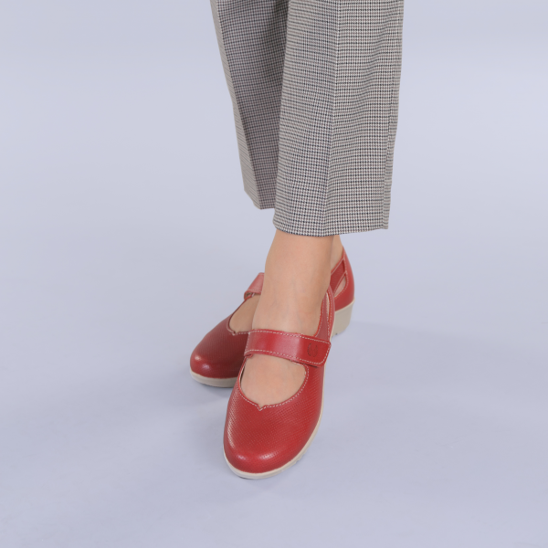 Pantofi casual dama piele Lavia rosii, 4 - Kalapod.net